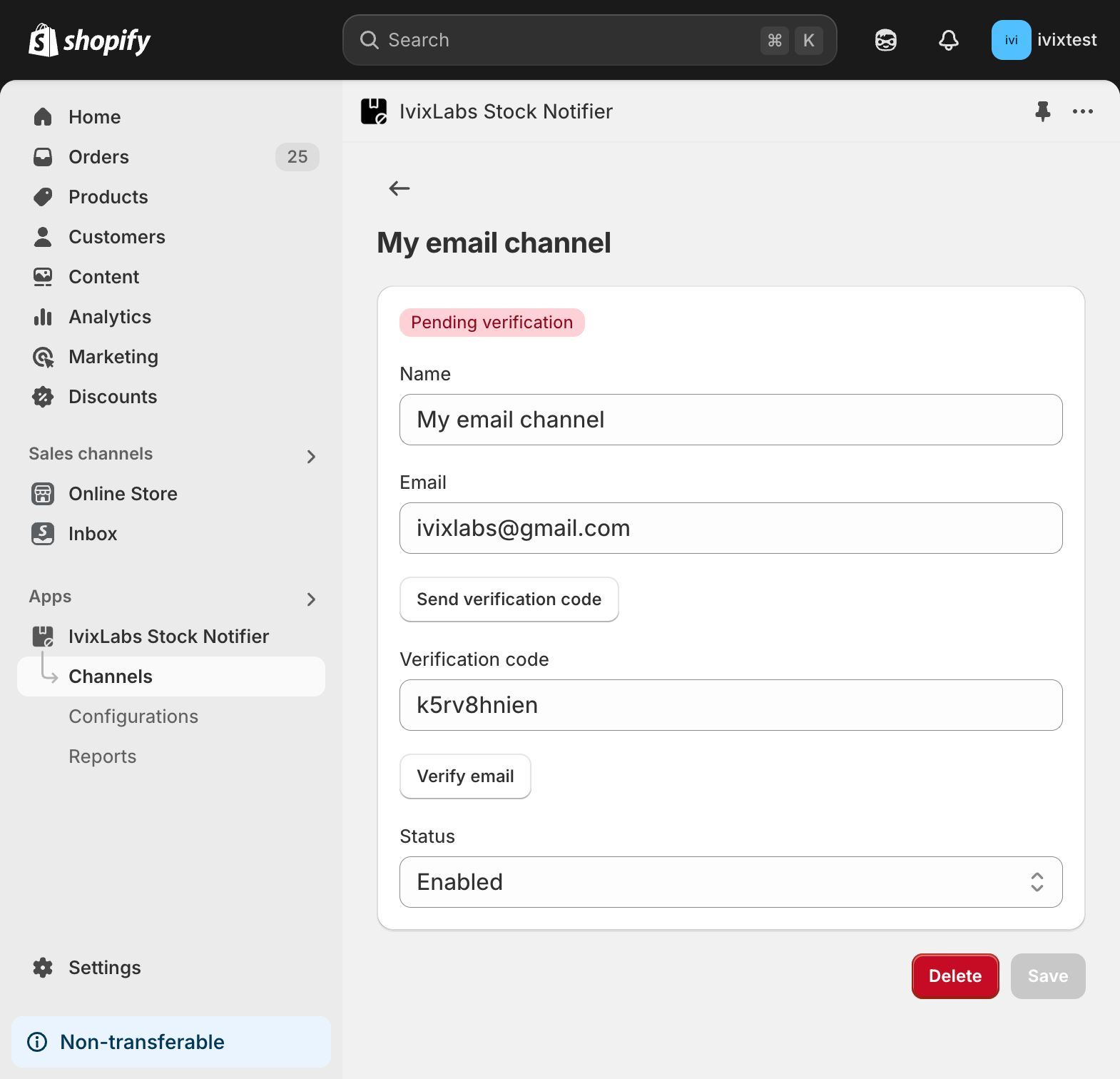 IvixLabs Stock Notifier email channel verification